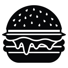 Delicious Cheeseburger Icon Simple Fast Food Graphic