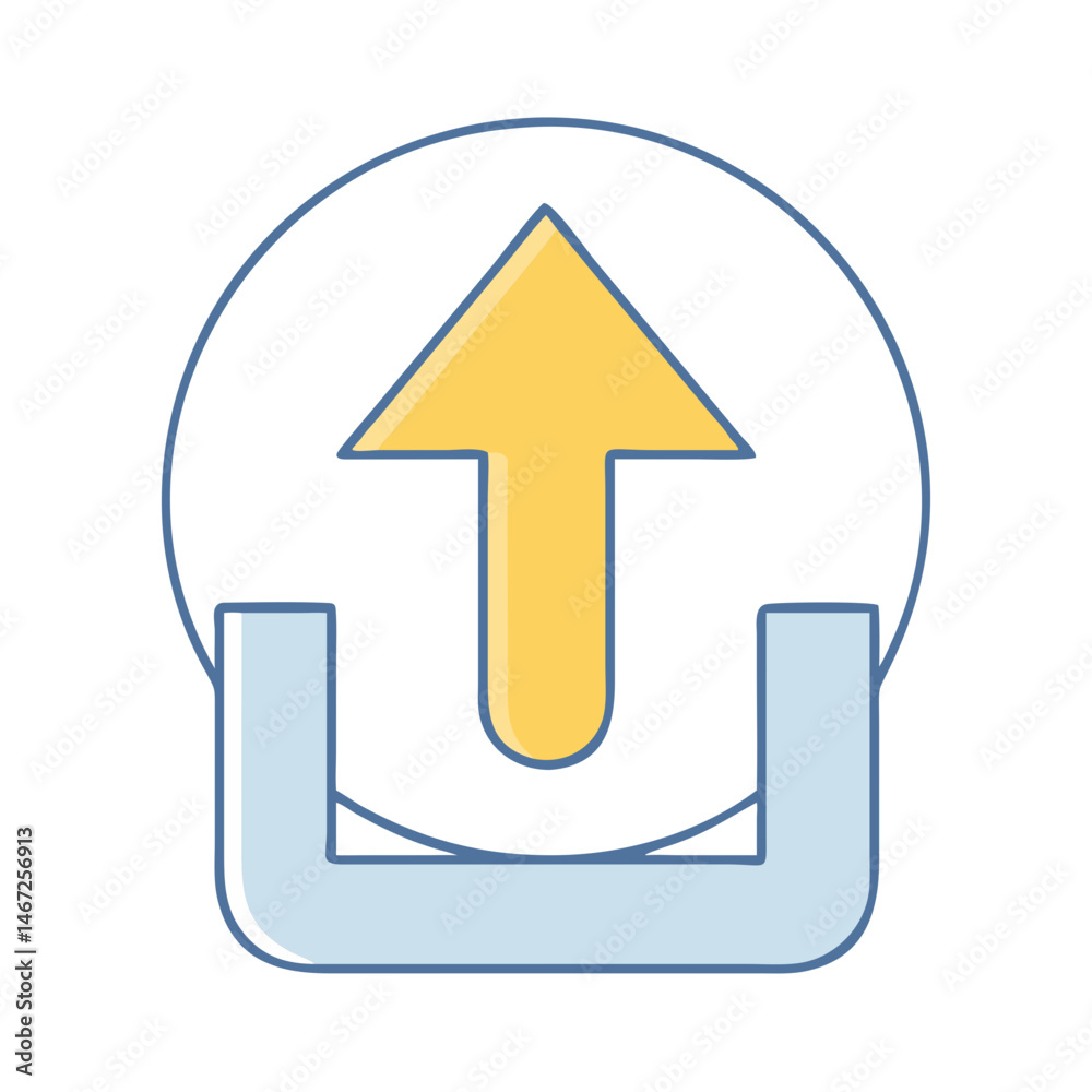 Poster upload icon vector graphic illustration representing data transfer file sharing cloud storage concep