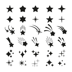 Stars Vector Set - Flat Sparkle Collection