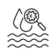 Water supply monitoring black line icon.