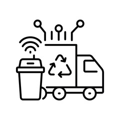 Urban safety management  black line icon.