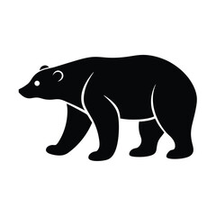 Polar Bear Prowling Vector Silhouette