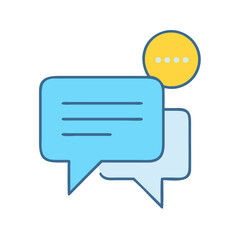 Illustration of speech bubble chat communication dialogue message conversation discussion talk bubble vector