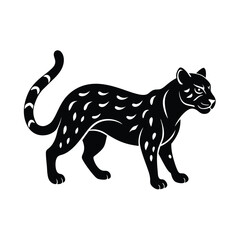 Obraz premium Ocelot Pouncing Vector Silhouette Art