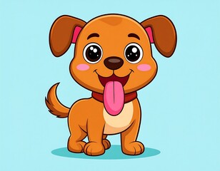 Obraz premium Cute Brown Puppy Mascot – Funny and Friendly Dog Character Vector Illustration