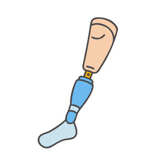 Artificial leg prosthetic limb vector illustration for medical and healthcare design needs online