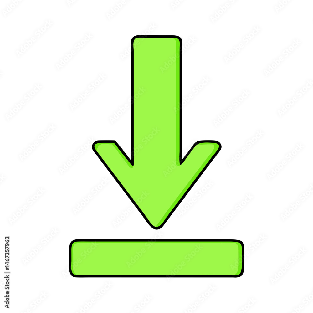 Leinwandbilder Download arrow icon vector graphic illustration design element sign symbol interface button ui ux app web