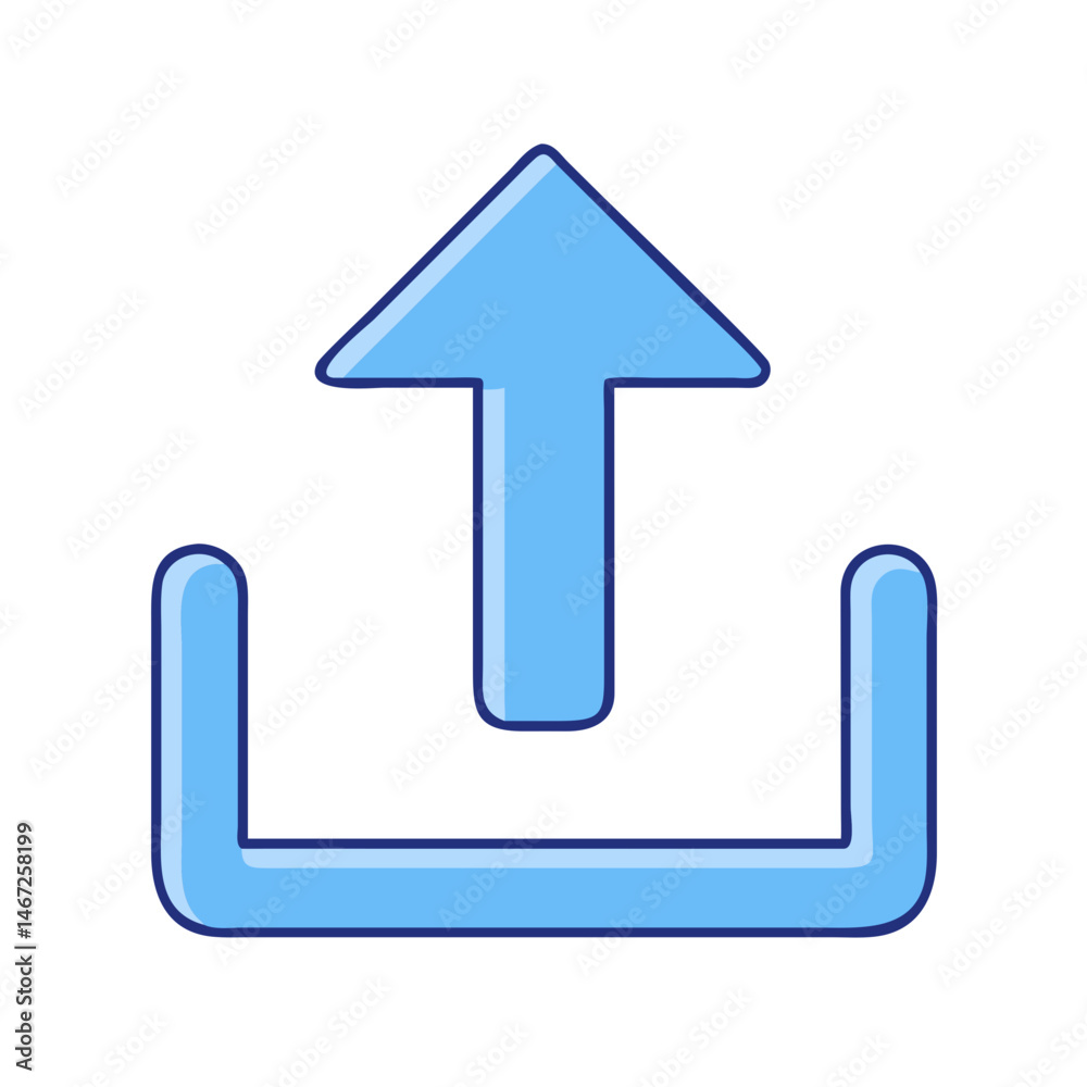 Poster Upload icon vector graphic download button interface element user interface design blue color
