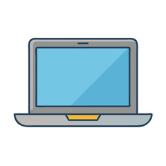 Laptop computer vector illustration for graphic design and tech presentations on technology device
