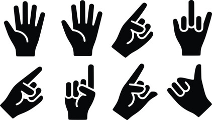 Hand Vector Graphics: Counting, Ok Sign, Pointing Fingers