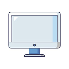Illustration of a modern computer desktop monitor screen display for graphic design use and tech