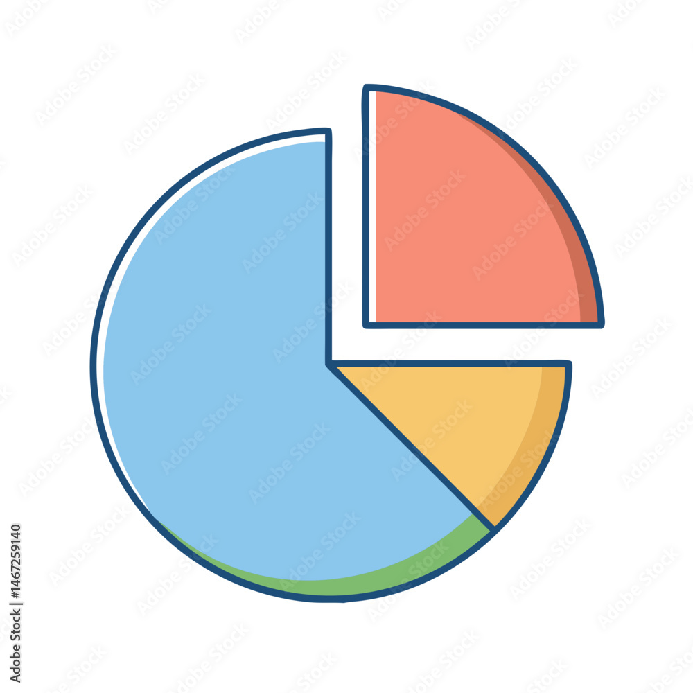 Poster pie chart vector design for data visualization and business analysis presentation infographic elemen