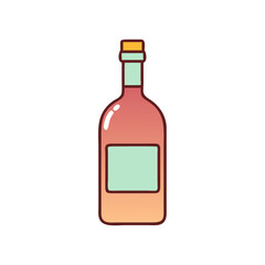 Illustration of a wine bottle with label for branding and design projects, wine bottle art