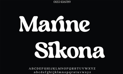 Obraz premium Luxury Marine Sikona Regular alphabet letters font for logo
