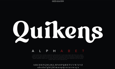 Luxury Quikens Regular alphabet letters font for logo