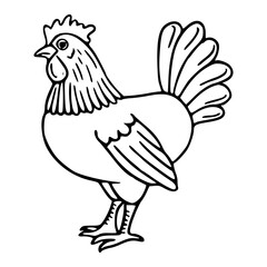 hen outline vector illustration