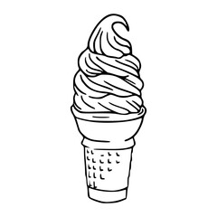 ice cream cone line art illustration