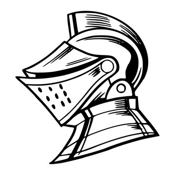 crusader helmet vector drawing
