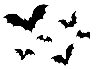 コウモリのシルエットセット
