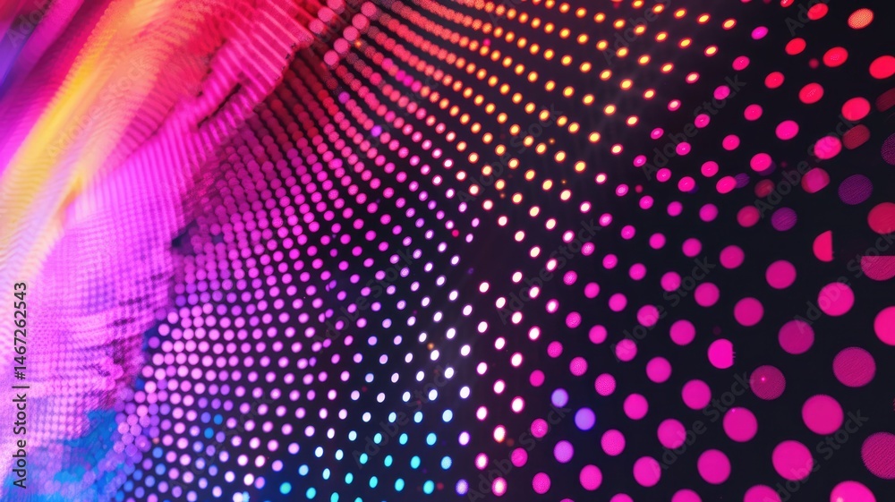 Poster abstract picture of neon light particle with digital technology style design connecting become dynam