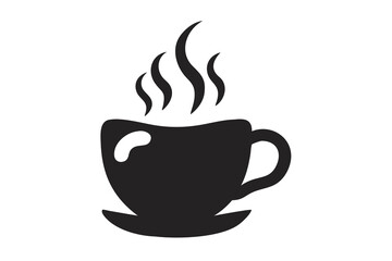Coffee Cup Silhouette Illustration for Beverage Art, Hot Drink Graphics, Minimalist Mug Sketch