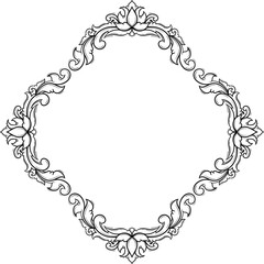 A detailed vintage frame design suitable for invitations or decorative purposes.