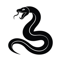 Fototapeta premium Python Slithering Vector Silhouette Art