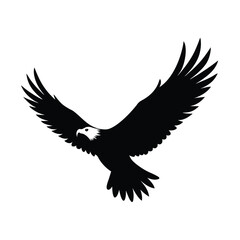 Fototapeta premium Bald Eagle Soaring Vector Silhouette