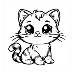 Fototapeta premium Cute and versatile Cat illustrations for t-shirts, stickers, books, and digital designs—perfect for commercial or personal projects