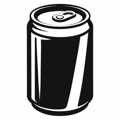 Realistic Silver Soda Can Icon with Pull Tab - Metallic Design