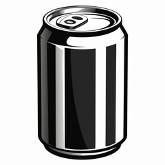 Realistic Silver Soda Can Icon with Pull Tab - Metallic Design