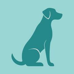 Sitting Dog Silhouette Icon - Modern Minimalist Animal Illustration