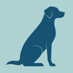 Sitting Dog Silhouette Icon - Modern Minimalist Animal Illustration