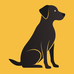 Sitting Dog Silhouette Icon - Modern Minimalist Animal Illustration
