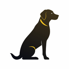 Sitting Dog Silhouette Icon - Modern Minimalist Animal Illustration