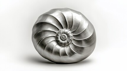 Sculptural Nautilus Shell in Polished Metal