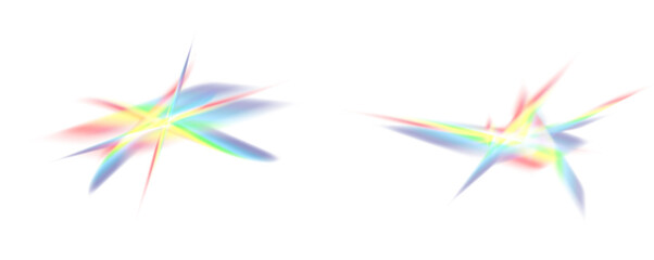 Crystal rainbow sharp light streaks PNG