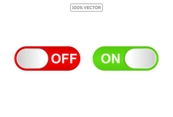 Set of Toggle switch button icon. Setting toggle icons design. Material design switch buttons. vector template design