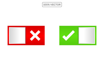 On and Off toggle switch buttons. Switch toggle buttons ON OFF. Material design switch buttons set. Vector