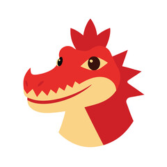 Cute Red Dragon Head Graphic.
