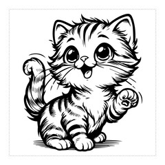 Cute and versatile Cat illustrations for t-shirts, stickers, books, and digital designs—perfect for commercial or personal projects