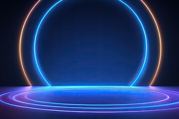 Neon circles stage
