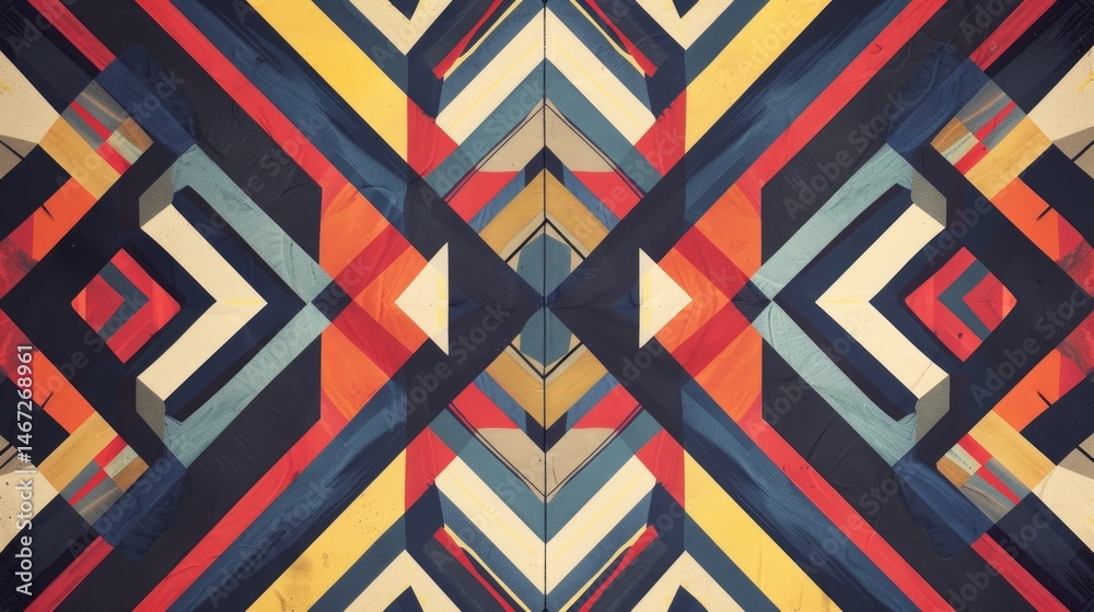 Poster geometric abstract pattern with colorful overlapping diamonds. seamless design for wallpaper. abstra