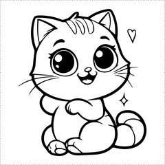 Cute and versatile Cat illustrations for t-shirts, stickers, books, and digital designs—perfect for commercial or personal projects