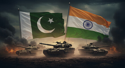India-Pakistan Conflict: Flags, Tanks, and Tensions