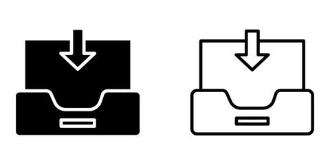 Inbox icon on white background