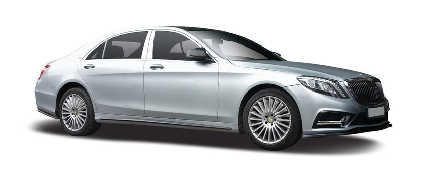 Maybach S class executive car isolated on transparent background. PNG	
