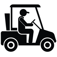 Golf Cart Driver Icon Simple Vector Illustration