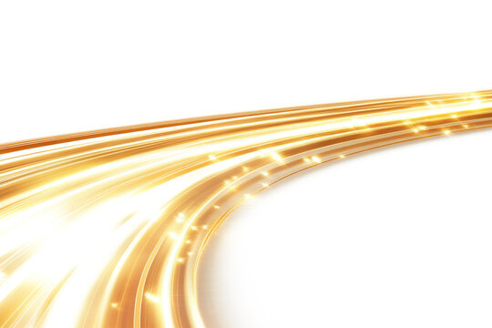 Abstract Golden Light Trails Dynamic Swirling Energy Motion Blur Night Speed Light Streaks Background