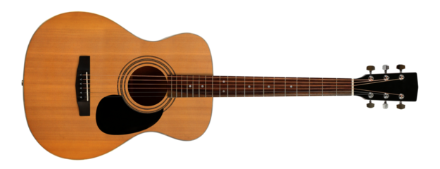 Classic Acoustic Guitar on transparent background png